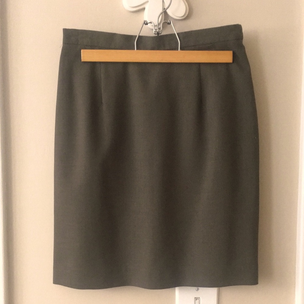 Olive Green Wool Pencil Skirt Banana Republic